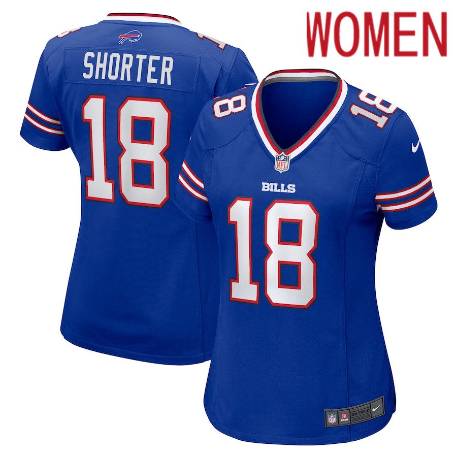 Women Buffalo Bills #18 Justin Shorter Nike Royal Home Game NFL Jersey